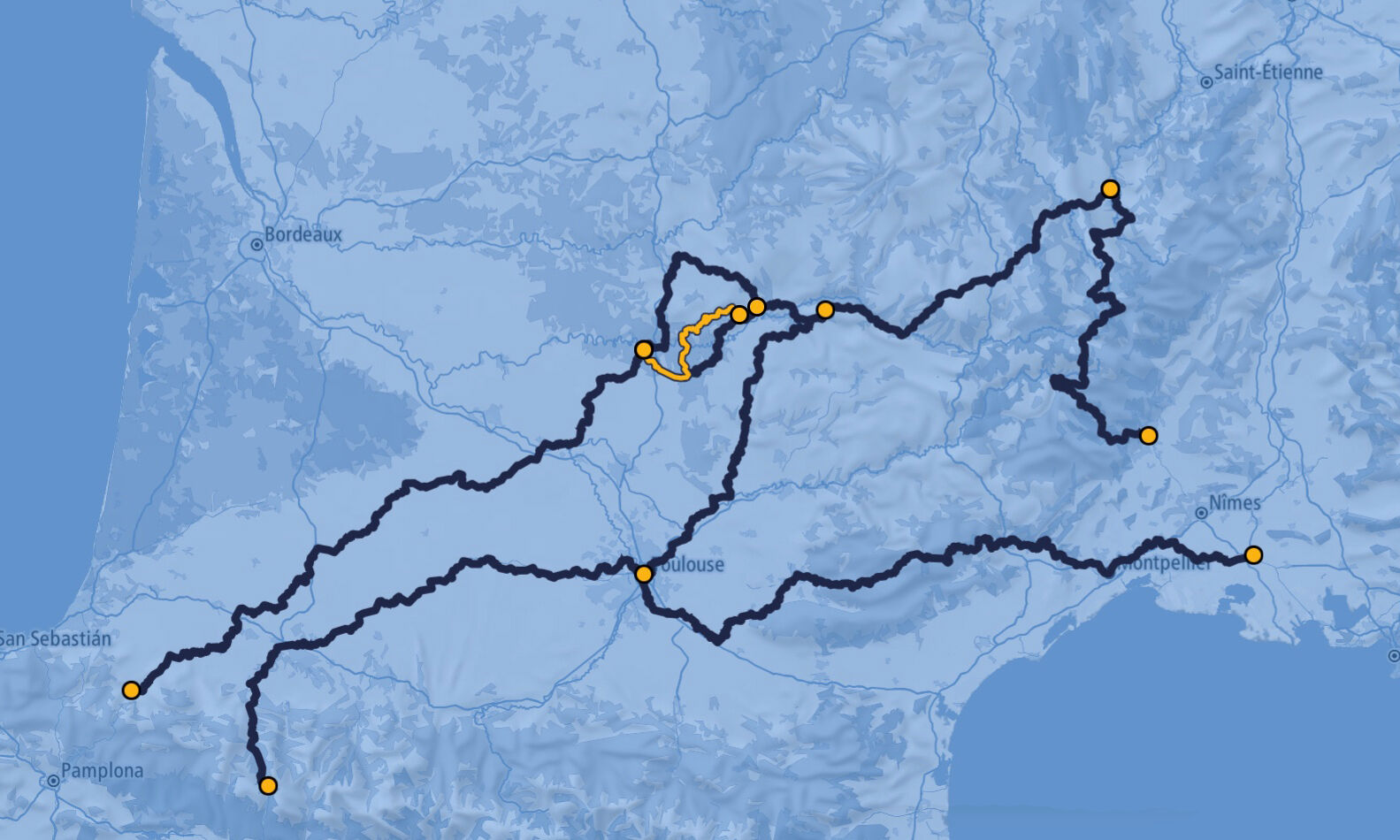 Tracé du parcours : Voie du Célé Carte Voie du Célé / GR651®